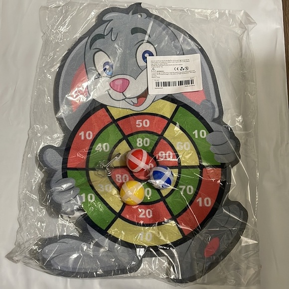Rabbit Family Interactive Educational Toy -Cartoon Animal Dart Board Sticky Ball - Picture 3 of 7